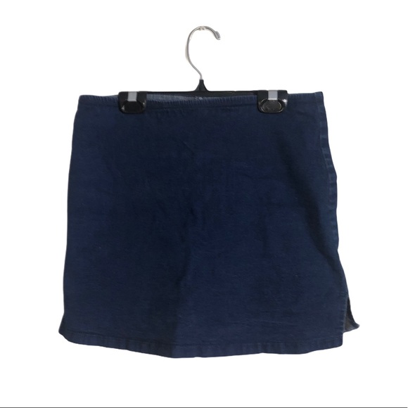dark blue denim mini skort - Picture 4 of 9